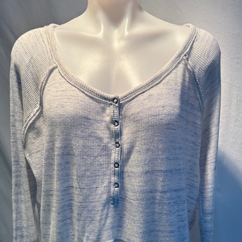 We The Free Heather Gray Ruffled Blouse - Picture 3 of 11